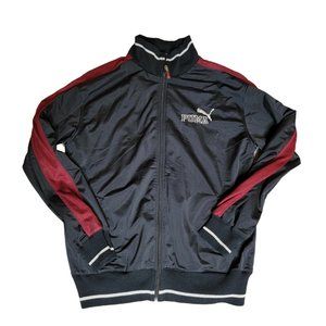 Puma Full-Zip Hooded Jacket Boys Size XL 18-20 Black & Maroon Hoodie Pockets